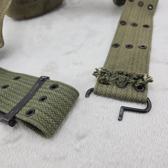 Vintage US Military Army Metal Aluminum Canteen w/ Belt & Cover 1939-1943 WW2 - Picture 6 of 12